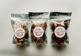 Tasty Good Toffee Classic 3-Pack of Toffee :: Small batch, handmade in Lincoln, Nebraska. Milk Chocolate Pecan Toffee, Dark Chocolate Sea Salt Toffee, White Chocolate Pecan Toffee, Classic 3-Pack. Buy Party Toffee